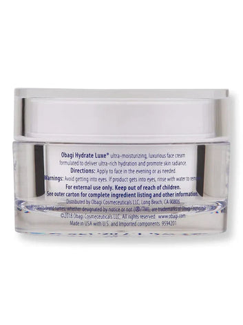Obagi Hydrate Luxe Moisture Rich Cream – 1.7 oz / 48 g | Intense Hydration & Anti-Aging Night Cream