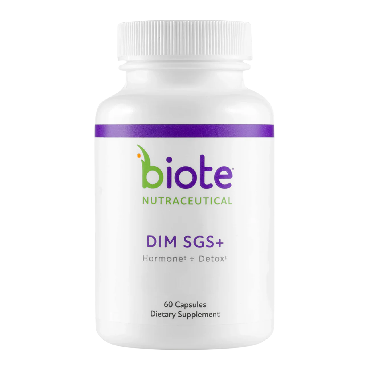 Biote DIM SGS+ lifestyle shot - woman smiling with capsules