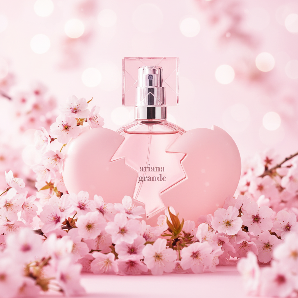 Ariana Grande Thank U Next EDP cherry blossom bokeh