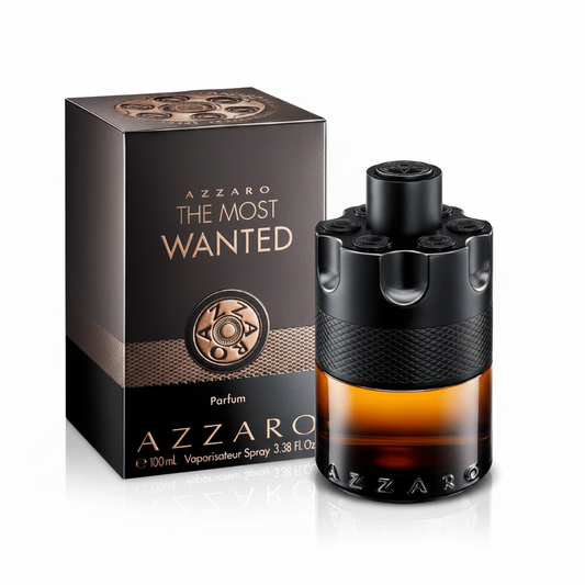 Azzaro The Most Wanted Parfum 100ml with box, white background