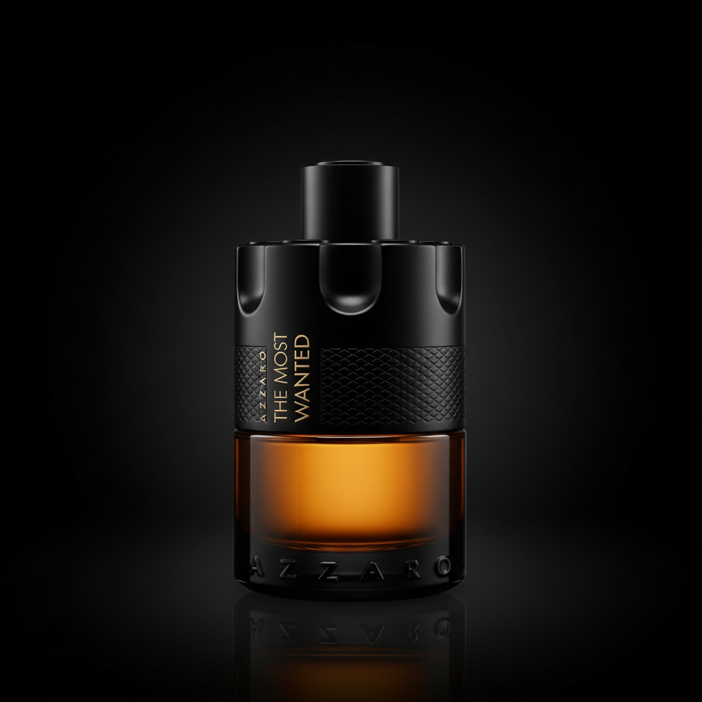 Azzaro The Most Wanted Parfum 100ml bottle, black background