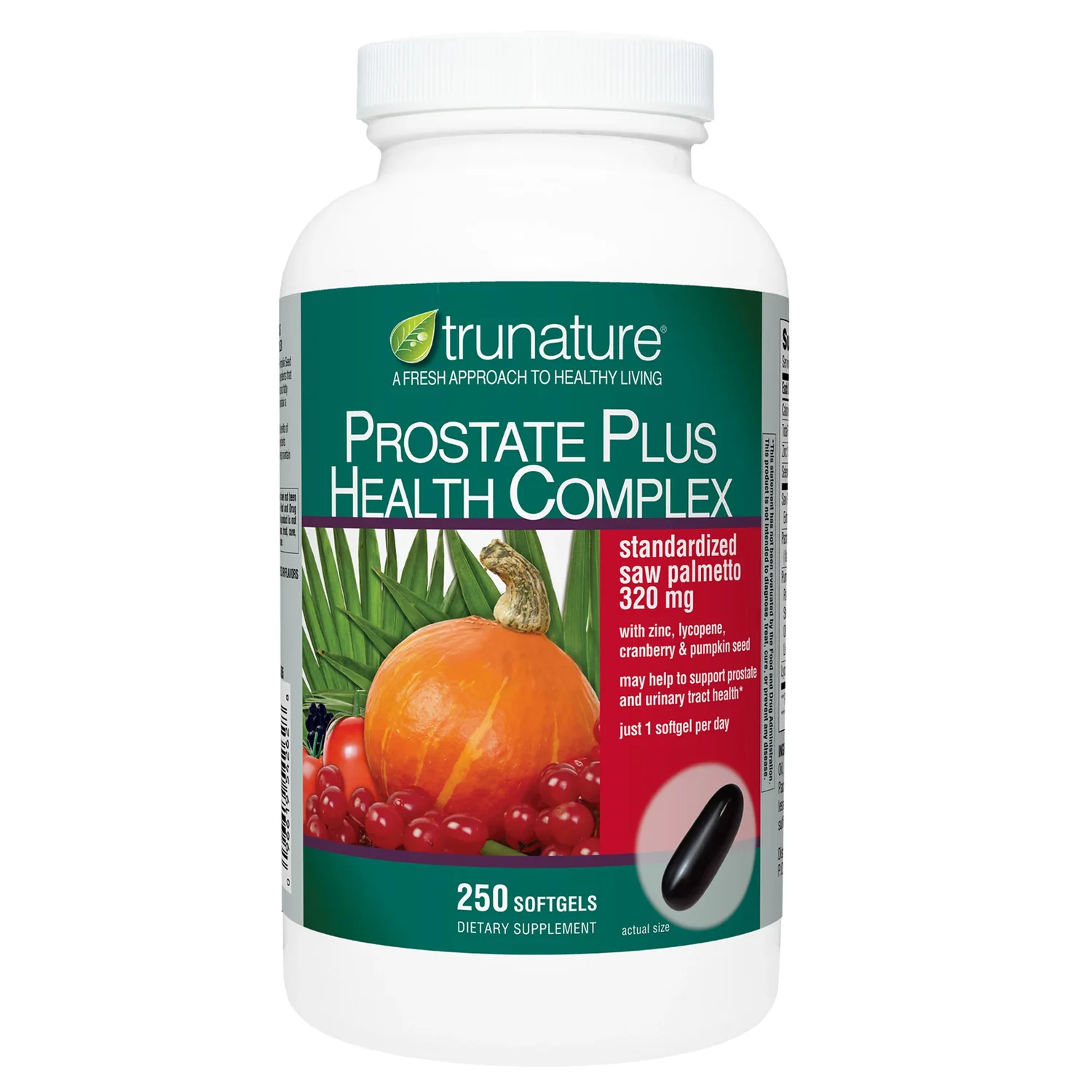 Trunature Prostate Plus Health Complex 250 Softgels with Saw Palmetto 320mg