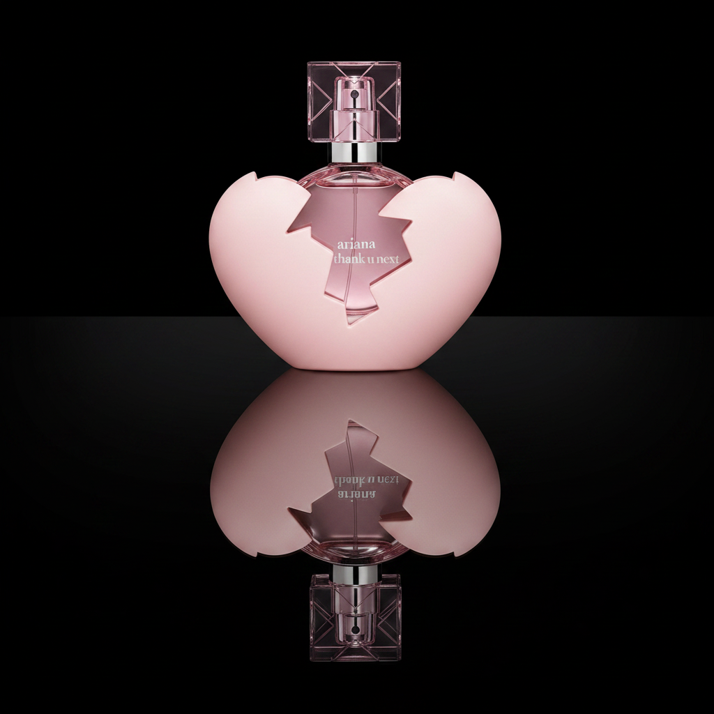 Ariana Grande Thank U Next EDP mirror reflection black background