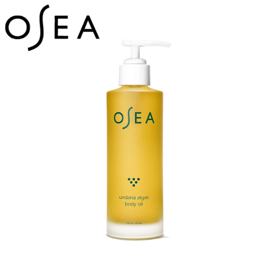 OSEA Undaria Algae Body Oil 5 oz pump bottle in golden yellow