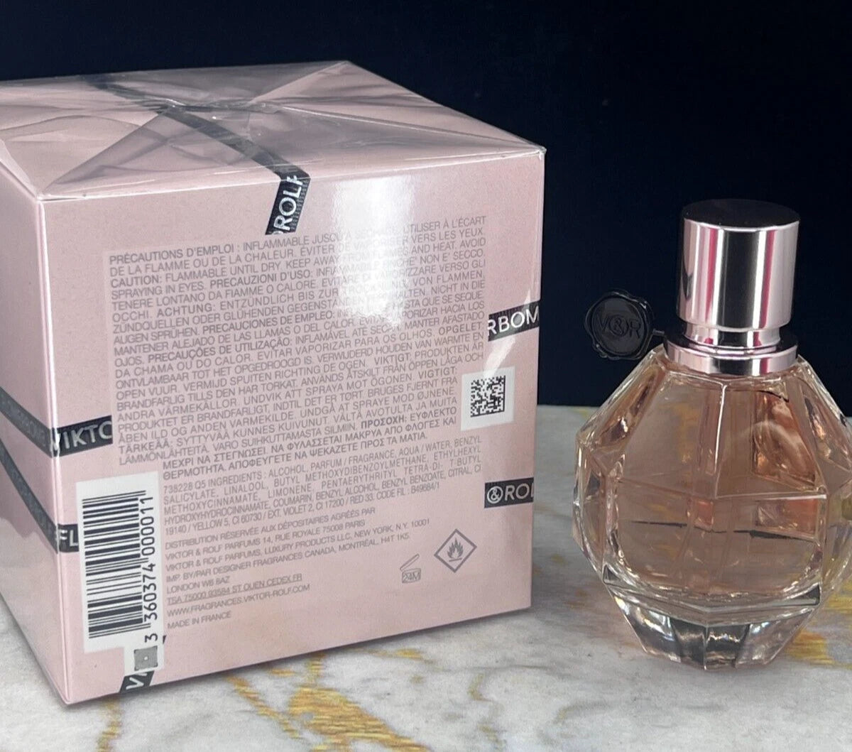 Viktor&Rolf Flowerbomb EDP 50ml box back with ingredients