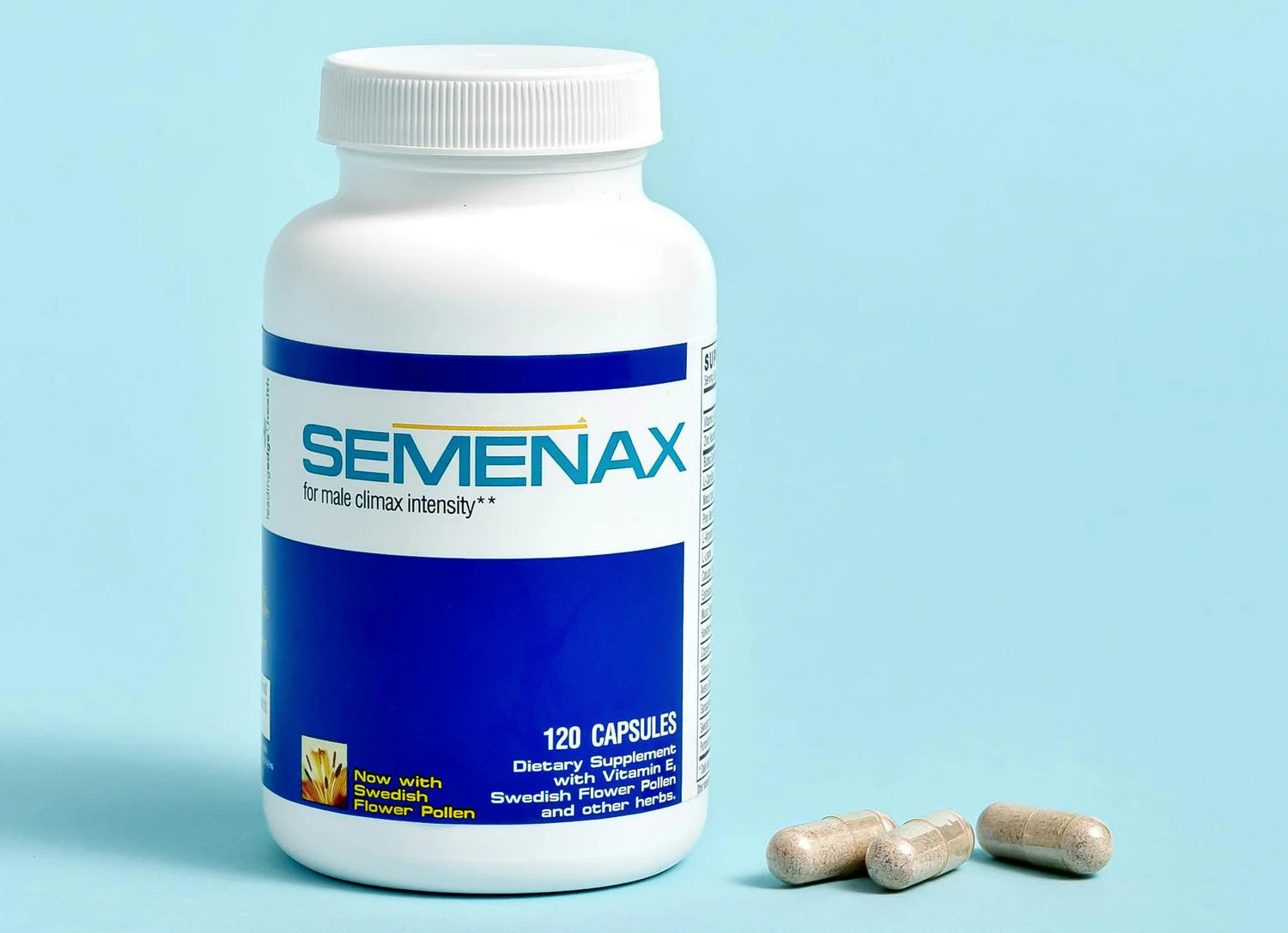 Semenax 120 Capsules Men's Wellness Supplement with Vitamin E and Swedish Flower Pollen